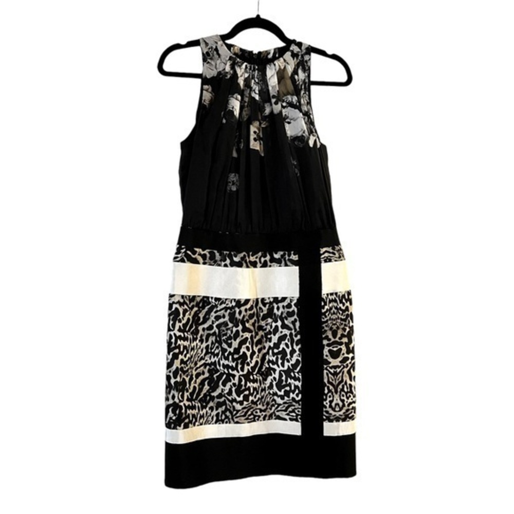 Giambattista Valli sleeveless floral & animal print grosgrain ribbon dress